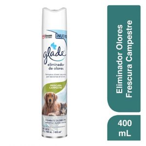 Glade Aromatizante en Aerosol Eliminador de Olores Frescura Campestre 400 ml