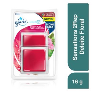 Glade Aromatizante en Gel Sensations Deleite Floral y Frutos Rojos 8 g c/u 2 Repuestos