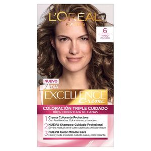 Tinte Excellence Loreal Paris Tono 6 Rubio Oscuro