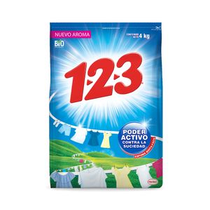 Detergente en Polvo 123 Poder Activo 4 KG