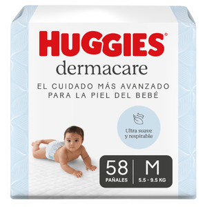 Pañales Huggies Dermacare Etapa 2/M Cuidado Mas Avanzado para la Piel 58U
