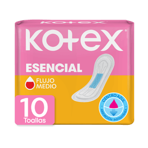 Toallas Femeninas Kotex Esenciales Sin Alas 10 Unidades