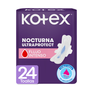Toallas Femeninas Kotex Nocturna Ultraprotect 24 Unidades