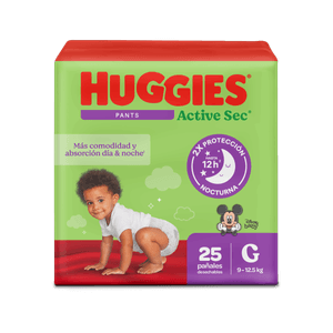 Pañales Huggies Active Sec Pants Etapa 3/G Más Comodidad y Absorción 25U