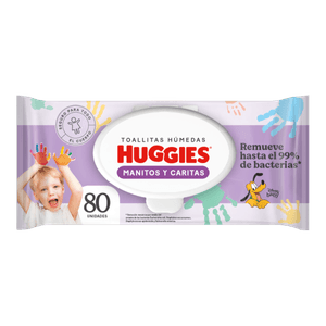 Toallitas Húmedas Huggies Manitos y Carita Desechables 80U