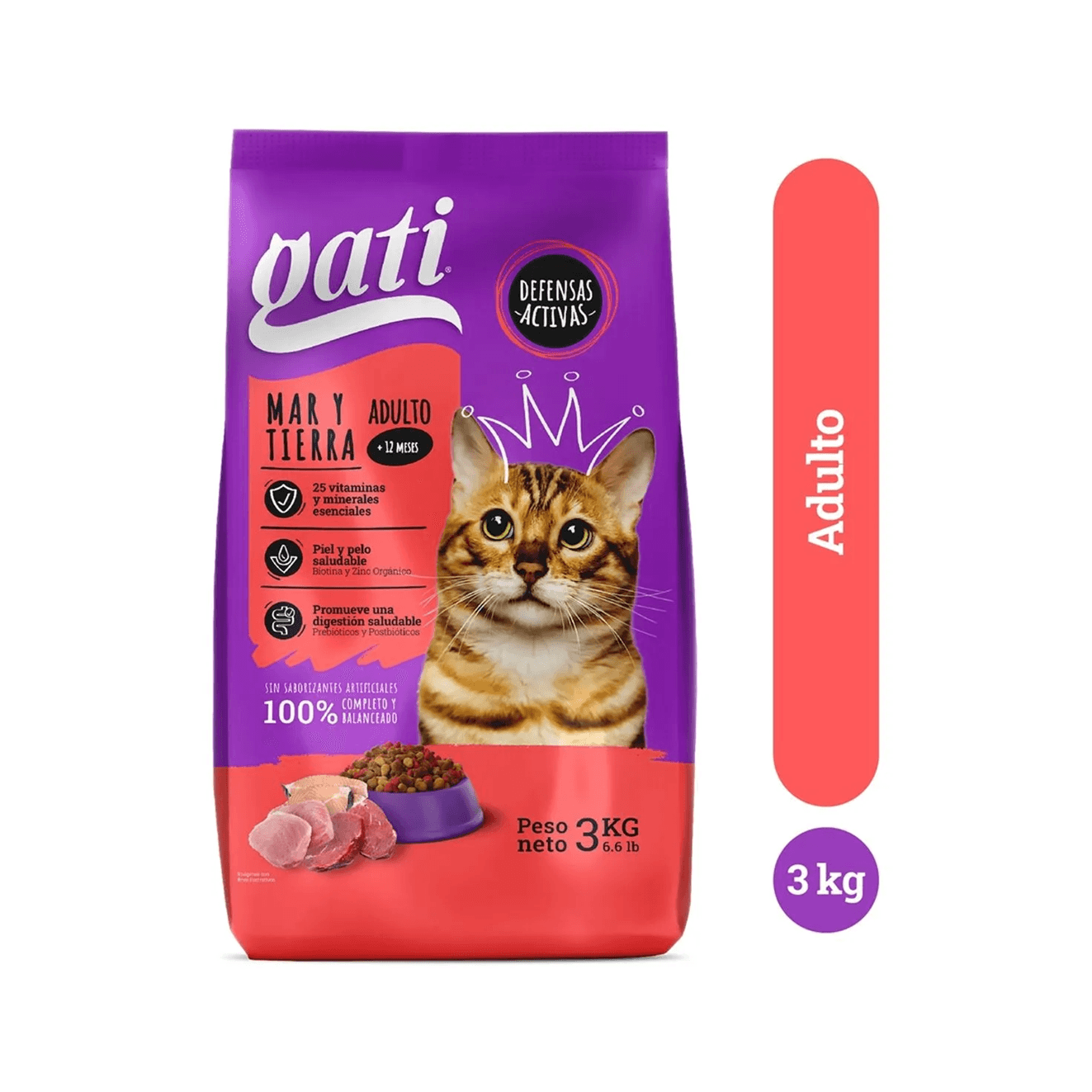 Alimento Para Gatos Adultos Gati Mar & Tierra 6.6 LB