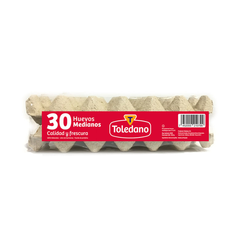 Huevos Empacados Toledano Medianos 30 UN-1790280669762